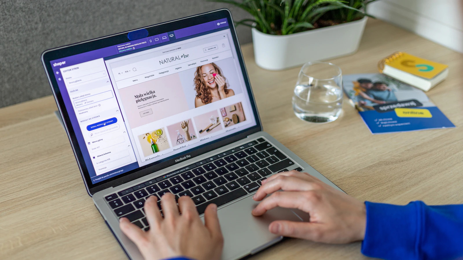 An online store being edited on a laptop, representing a Shopify shop selling into the EU
