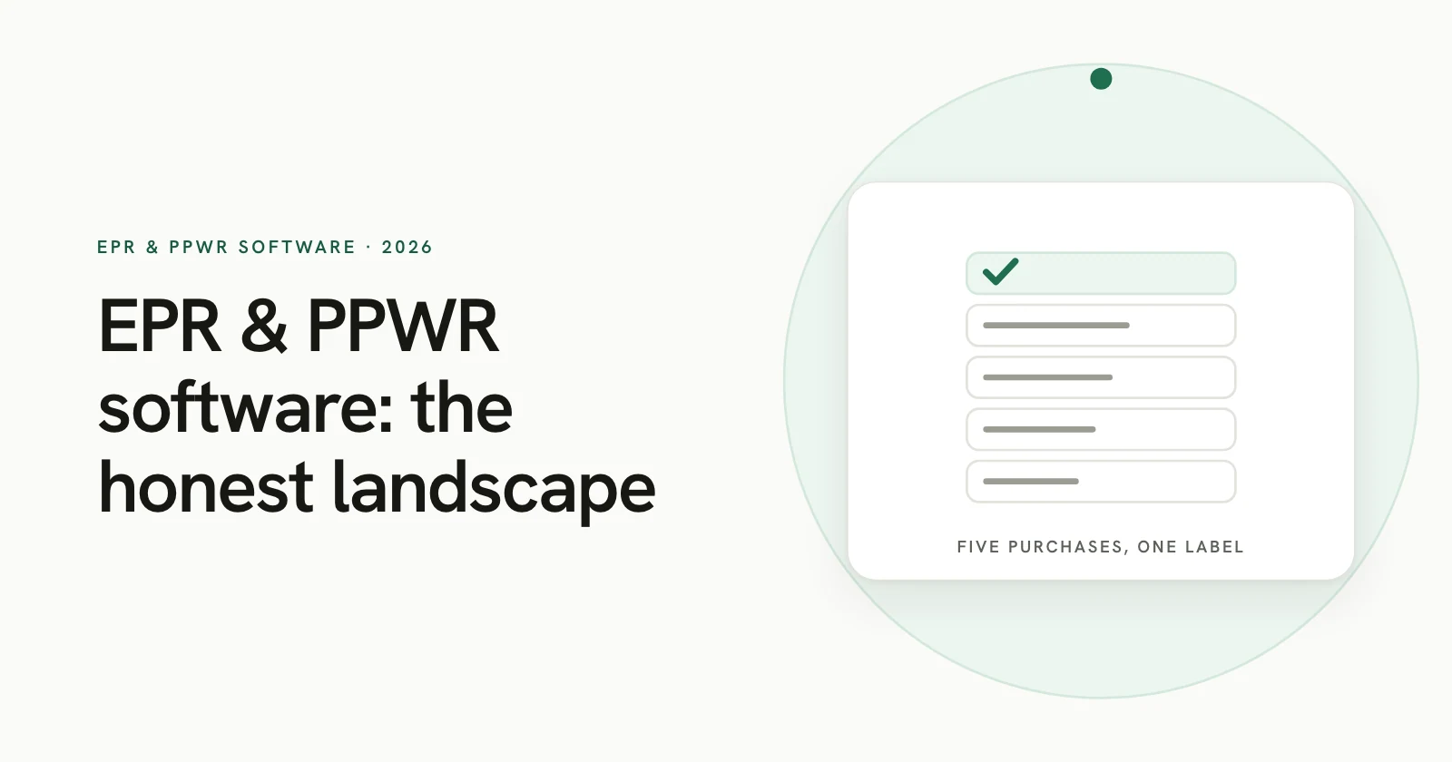 The EPR and PPWR compliance software landscape in 2026, mapped into five categories